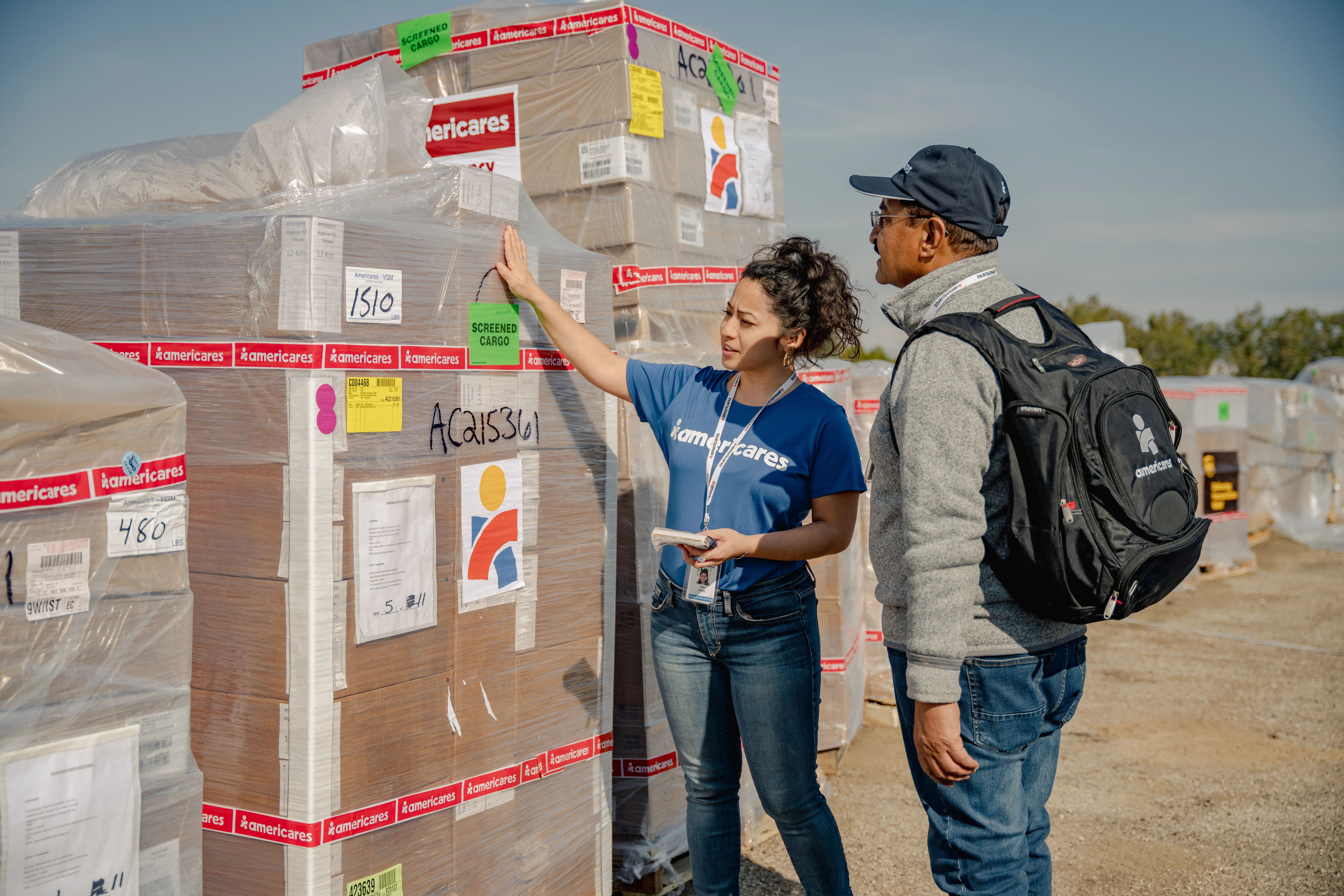 An Americares Emergency Relief Team receives the 16 tons of Americares medicine and supplies from in Adana, Turkiye as part of a large aid shipment delivered by the UPS Foundation, Feb. 21, 2023.